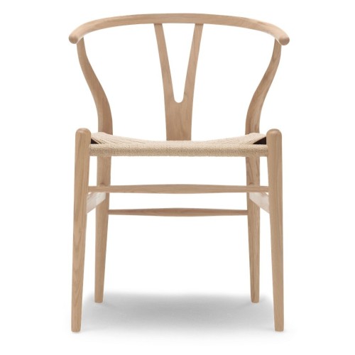 Carl Hansen & Søn – Chaise CH24, chêne huilé blanchi et corde de papier naturelle