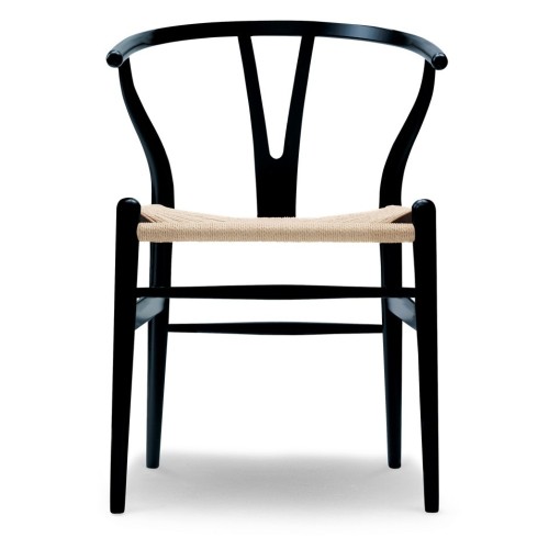 Carl Hansen & Søn – Chaise CH24, hêtre noir et corde de papier naturelle