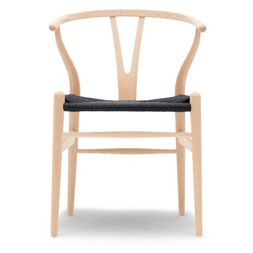 Carl Hansen & Søn – Chaise CH24, hêtre savonné et corde de papier noire