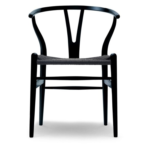 Carl Hansen & Søn – Chaise CH24, hêtre noir et corde de papier noire