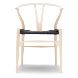 Carl Hansen & Søn – Chaise CH24, frêne savonné et corde de papier noire