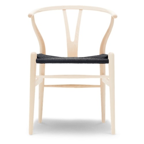 Carl Hansen & Søn – Chaise CH24, frêne savonné et corde de papier noire