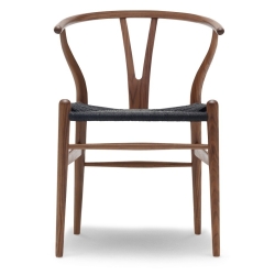 Carl Hansen & Søn – Chaise CH24, noyer huilé et corde de papier noire