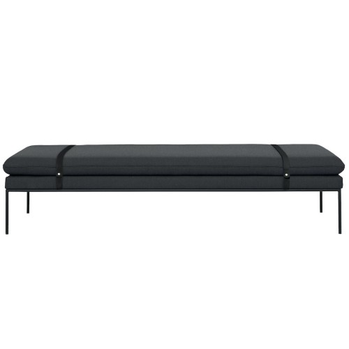 Fiord fabric 171 – black leather – Turn daybed - Ferm Living