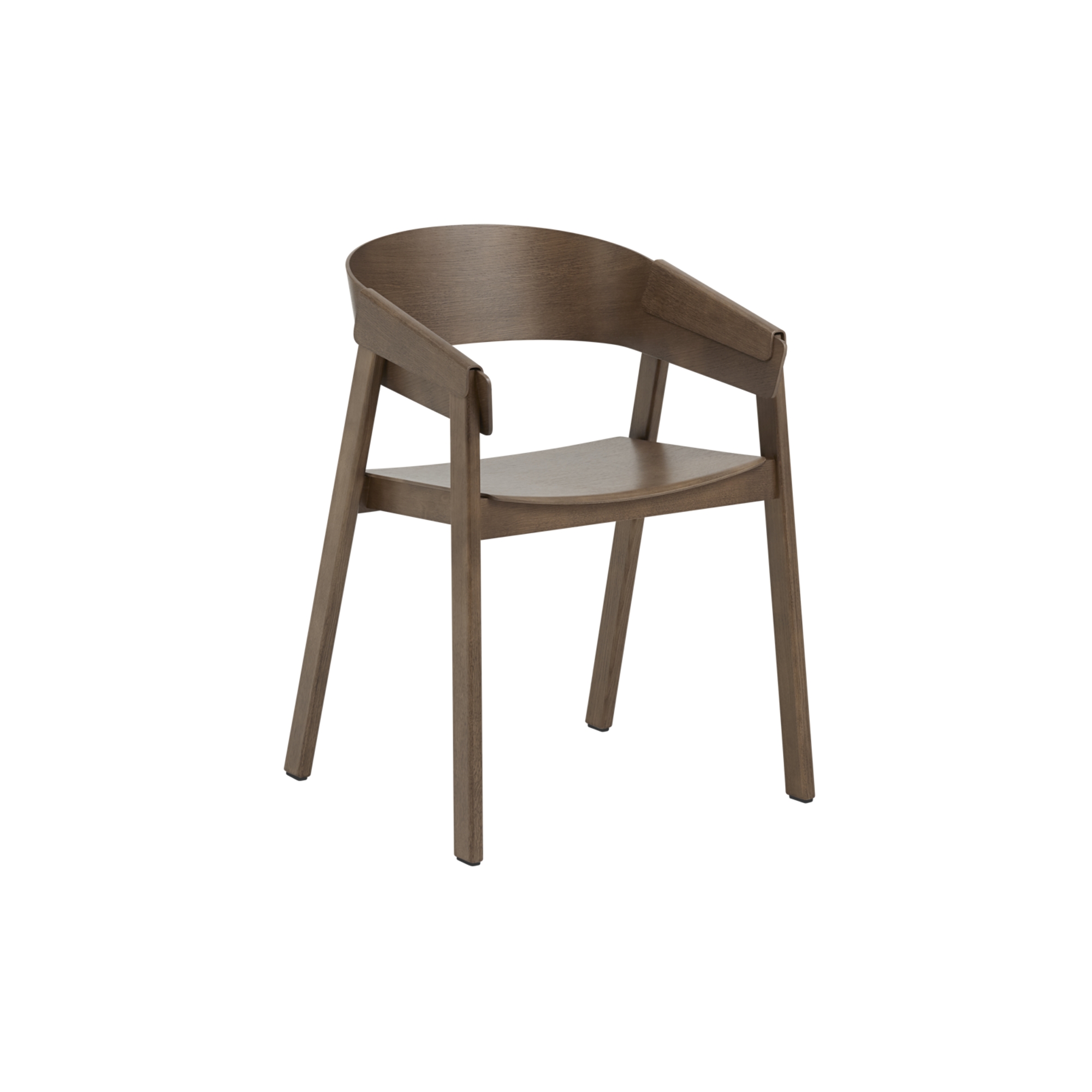 chêne teinté brun foncé - chaise Cover Armchair - Muuto