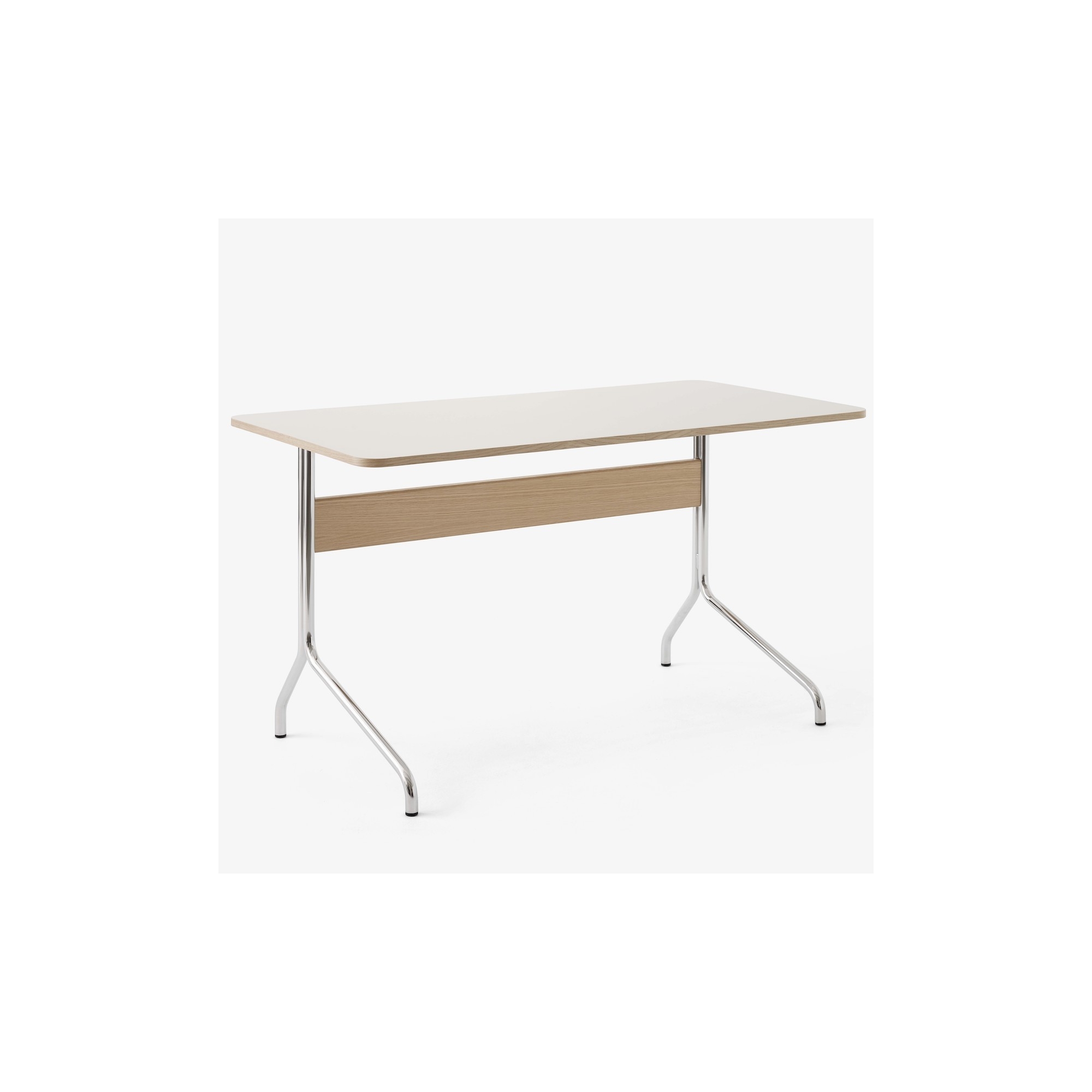 Mushroom linoleum - oak and chrome base - Pavilion AV16 desk - &Tradition