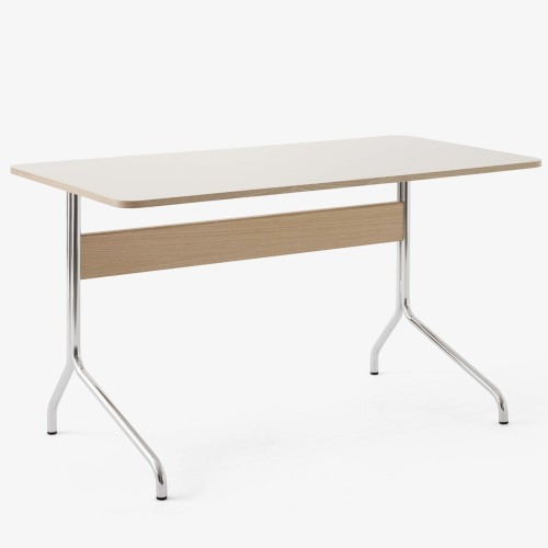 Mushroom linoleum - oak and chrome base - Pavilion AV16 desk - &Tradition