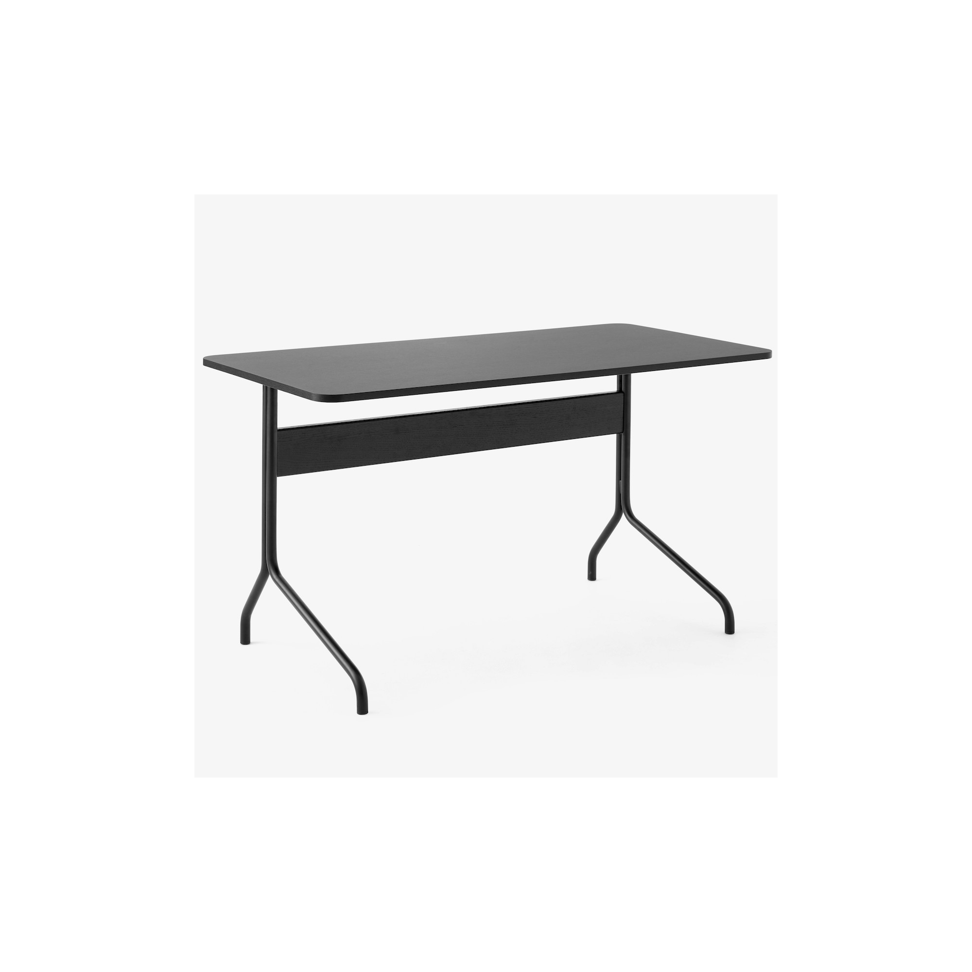 black linoleum - black painted oak and black steel base - Pavilion AV16 desk - &Tradition