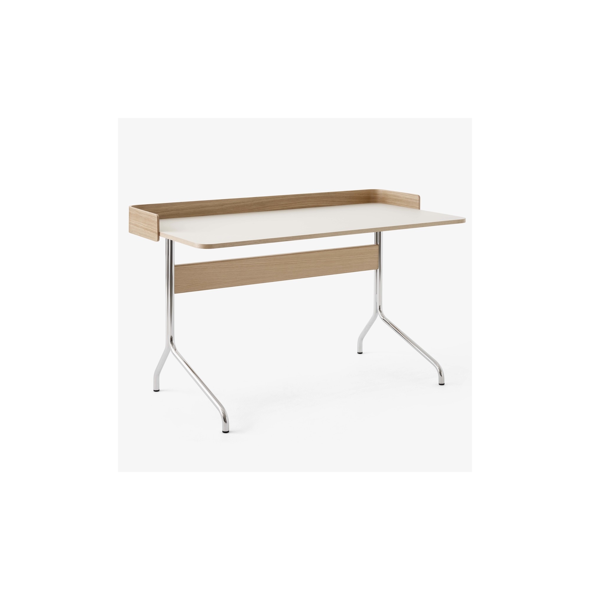 mushroom linoleum - oak and chrome base - Pavilion AV17 desk - &Tradition