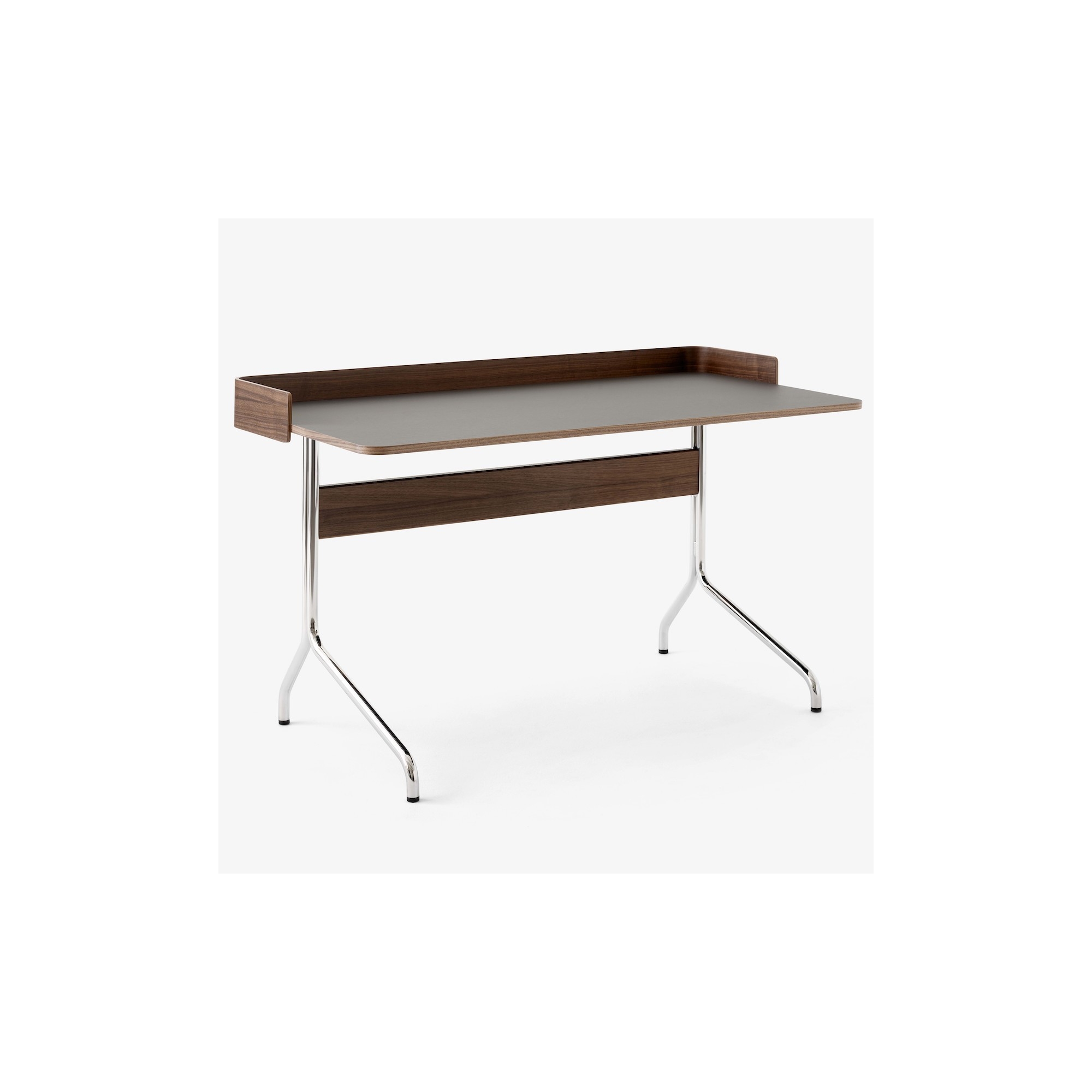 iron linoleum - walnut and chrome base - Pavilion AV17 desk - &Tradition