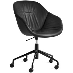 Soft -  black 842 Silk leather - black swivel base - AAC153 Soft - HAY