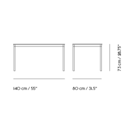 Blanc (stratifié) / Blanc / Noir – Table Base 140 x 80 x H73 cm - Muuto