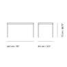 Blanc (stratifié) / Blanc / Noir – Table Base 140 x 80 x H73 cm - Muuto