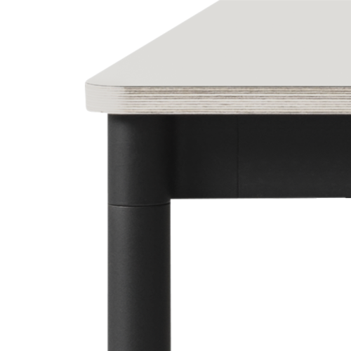 Blanc (stratifié) / Bois / Noir – Table Base 140 x 80 x H73 cm - Muuto