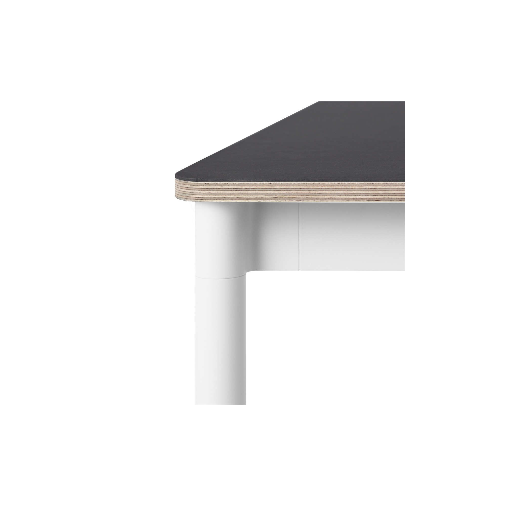 Black (linoleum) / Plywood / White – Base Table 140 x 80 x H73 cm - Muuto