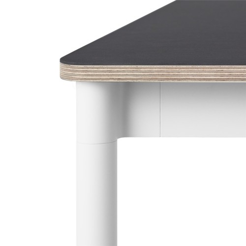 Noir (linoleum) / Bois / Blanc – Table Base 140 x 80 x H73 cm - Muuto