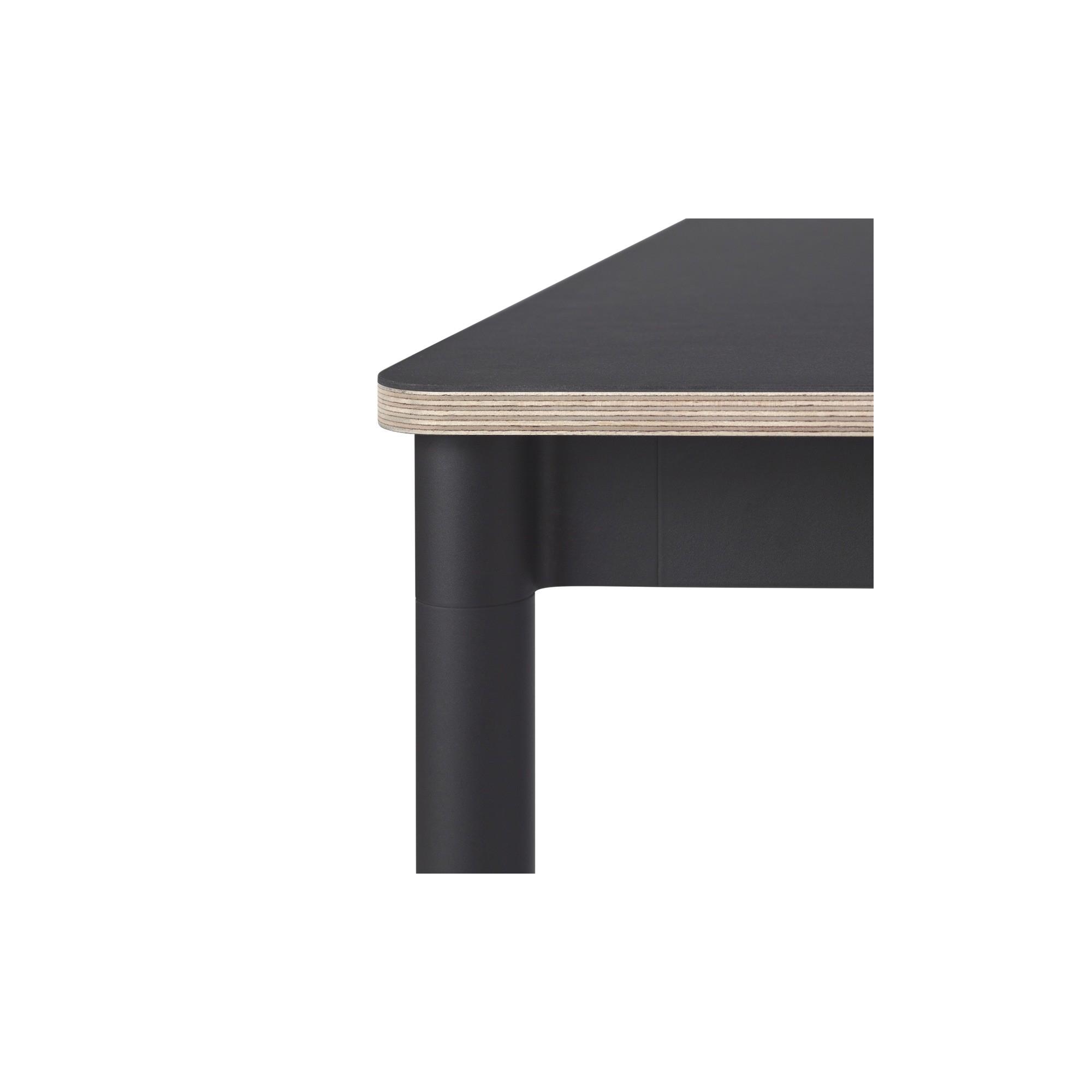 Black (linoleum) / Plywood / Black – Base Table 140 x 80 x H73 cm - Muuto