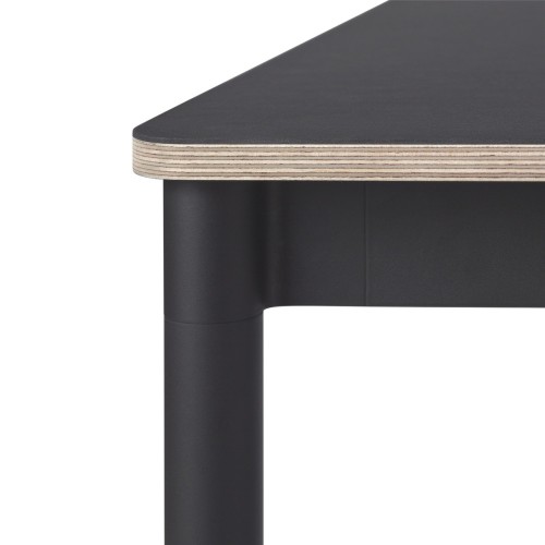 Black (linoleum) / Plywood / Black – Base Table 140 x 80 x H73 cm - Muuto