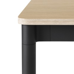 Chêne / Bois / Noir – Table Base 140 x 80 x H73 cm - Muuto