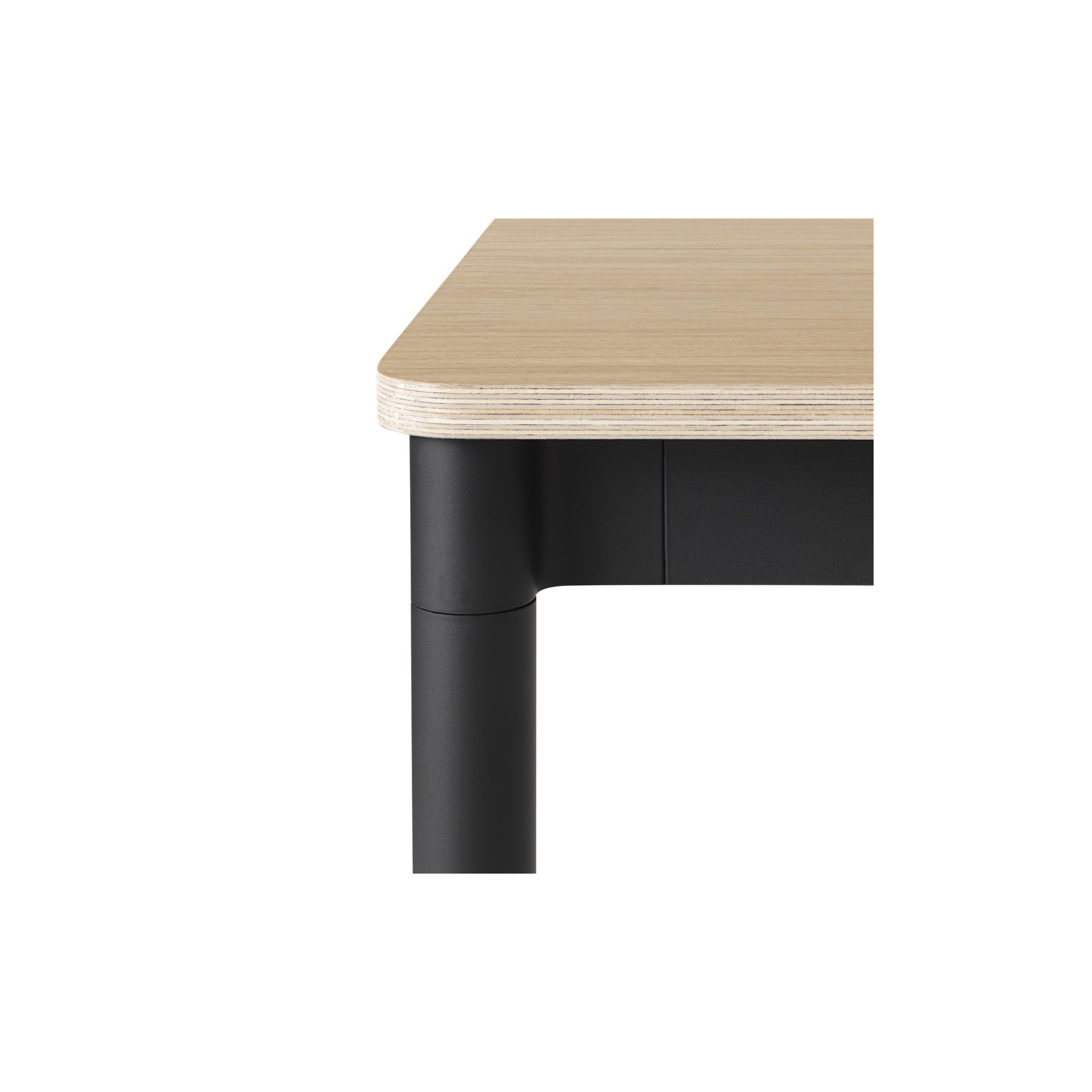 Chêne / Bois / Noir – Table Base 140 x 80 x H73 cm - Muuto