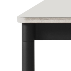 White laminate / Plywood / Black – Base Table 190 x 85 x H73 cm - Muuto