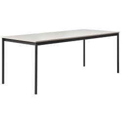 Blanc (stratifié) / Bois / Noir – Table Base 190 x 85 x H73 cm - Muuto