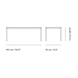 Blanc (stratifié) / Blanc / Noir – Table Base 190 x 85 x H73 cm - Muuto