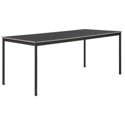 Noir (linoleum) / Bois / Noir – Table Base 190 x 85 x H73 cm - Muuto