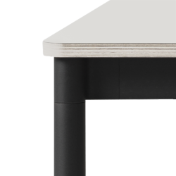 Blanc (stratifié) / Bois / Noir – Table Base 70 x 70 x H73 cm - Muuto