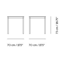 Chêne / Bois / Blanc – Table Base 70 x 70 x H73 cm - Muuto