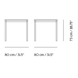 Chêne / Bois / Noir – Table Base 80 x 80 x H73 cm - Muuto