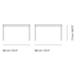 Black (linoleum) / Plywood / White – Base Table 128 x 128 x H73 cm - Muuto