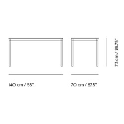 Black (linoleum) / Plywood / Black – Base Table 140 x 70 x H73 cm - Muuto