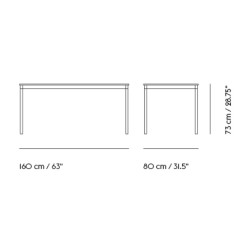 Noir (linoleum) / Bois / Noir – Table Base 160 x 80 x H73 cm - Muuto