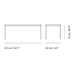 Blanc (stratifié) / Blanc / Blanc – Table Base 190 X 80 X H73 cm - Muuto