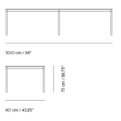 Blanc (stratifié) / Bois / Blanc – Table Base 300 X 110 X H73 cm - Muuto