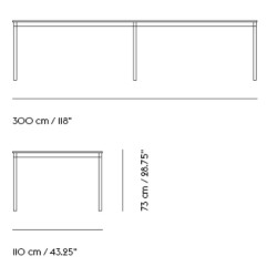 Chêne / Bois / Blanc – Table Base 300 X 110 X H73 cm - Muuto