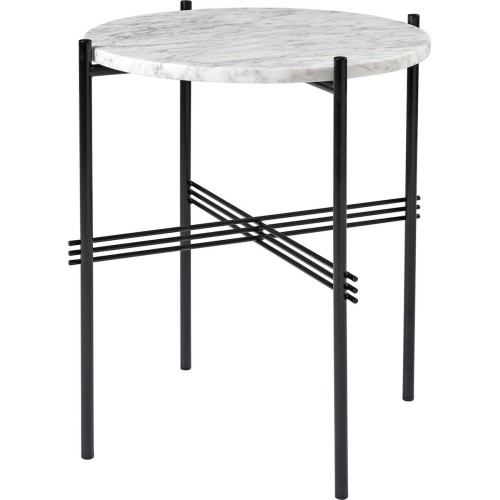 Ø40xH51cm - marbre blanc - base noire - table ronde TS - Gubi