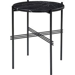 Ø40xH51cm - marbre noir - base noire - table ronde TS - Gubi