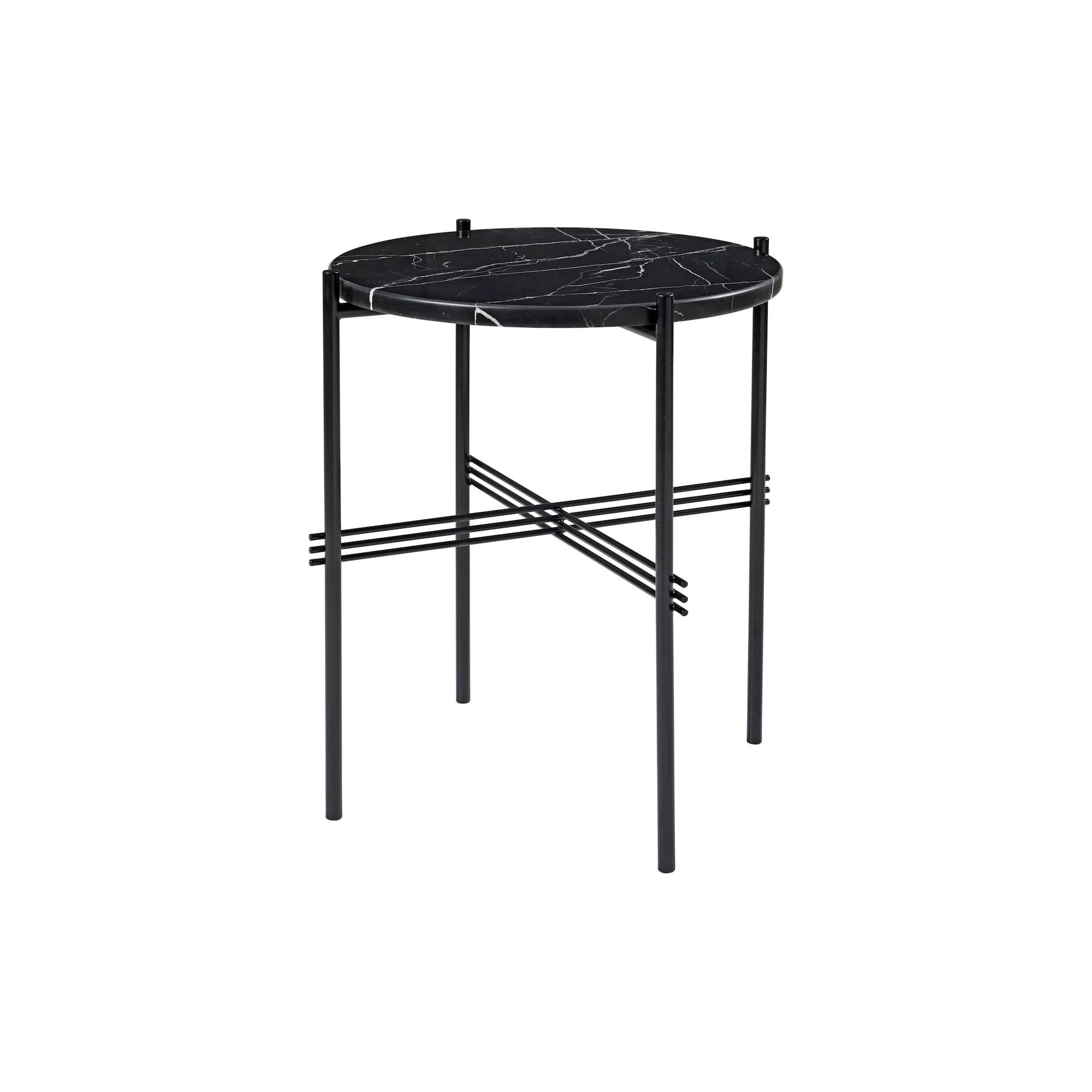 Ø40xH51cm - black marble - black base - TS round table - Gubi