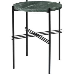 Ø40xH51cm - marbre vert - base noire - table ronde TS - Gubi