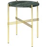 Ø40xH51cm - marbre vert - base laiton - table ronde TS - Gubi