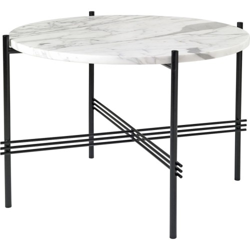 Ø55xH41cm - marbre blanc - base noire - table ronde TS - Gubi