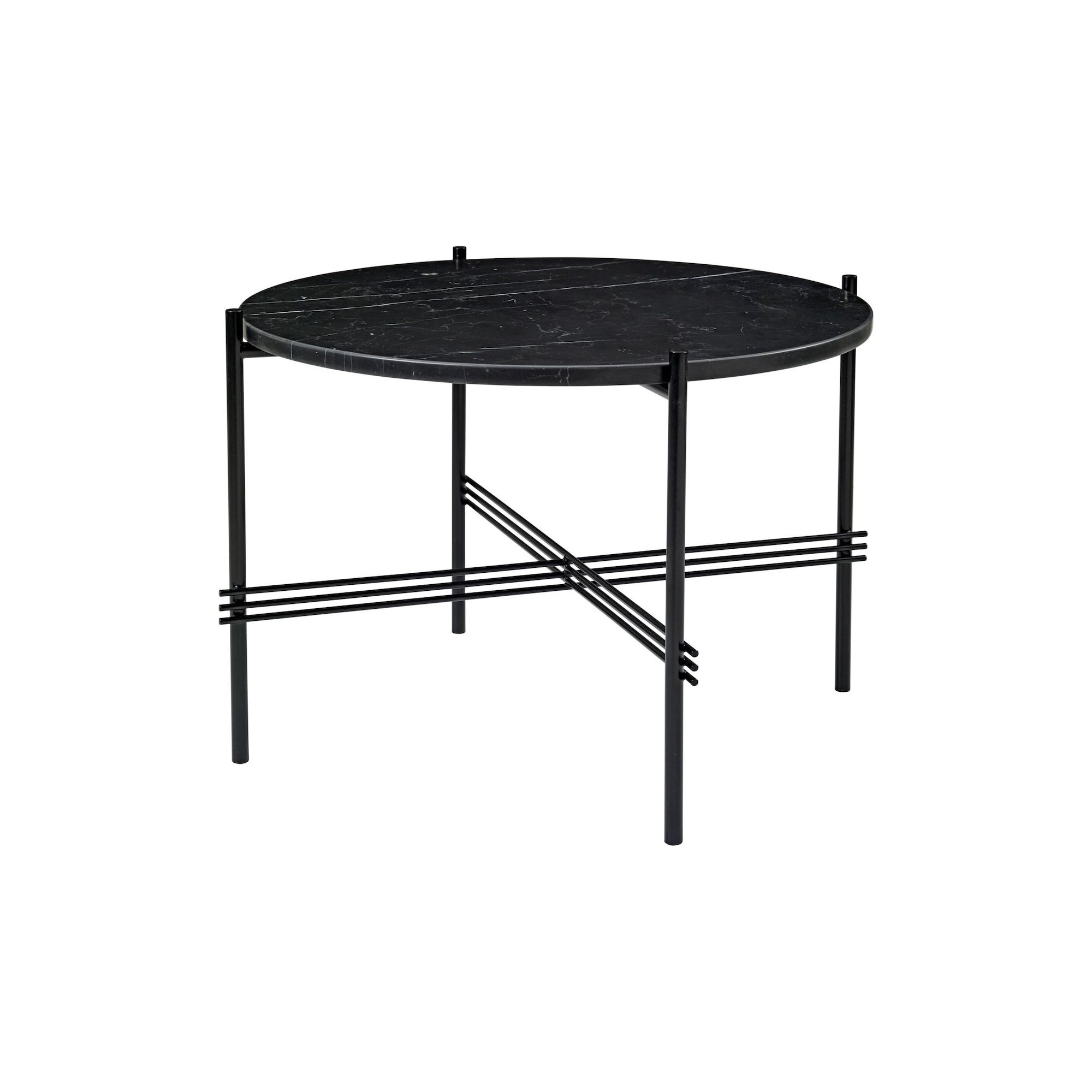 Ø55xH41cm - black marble - black base - TS round table - Gubi