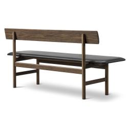 SOLD OUT Smoked oiled oak / Black leather Primo 88 – Mogensen Bench 3171 - Fredericia