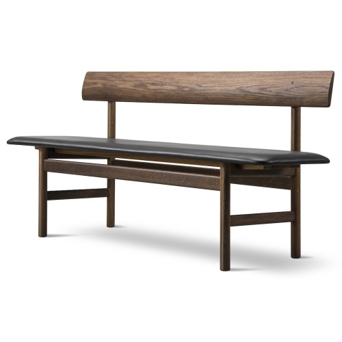 SOLD OUT Smoked oiled oak / Black leather Primo 88 – Mogensen Bench 3171 - Fredericia