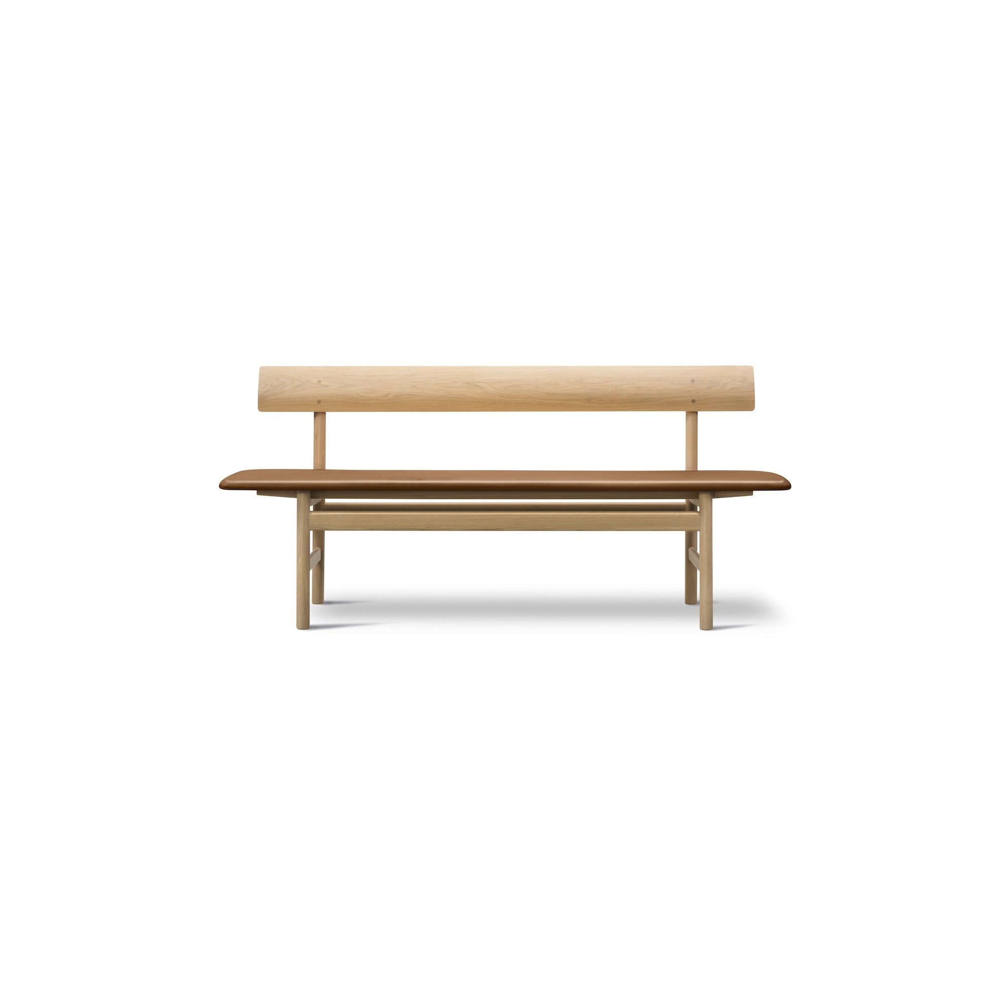 SOLD OUT Soaped oak / Max leather Cognac 95 – Mogensen Bench 3171 - Fredericia