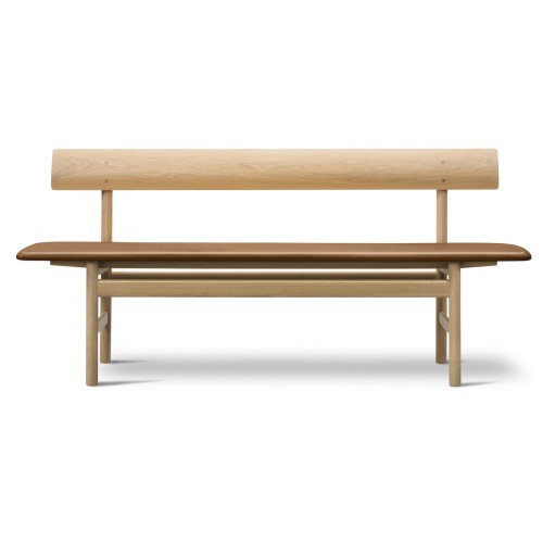 SOLD OUT Soaped oak / Max leather Cognac 95 – Mogensen Bench 3171 - Fredericia