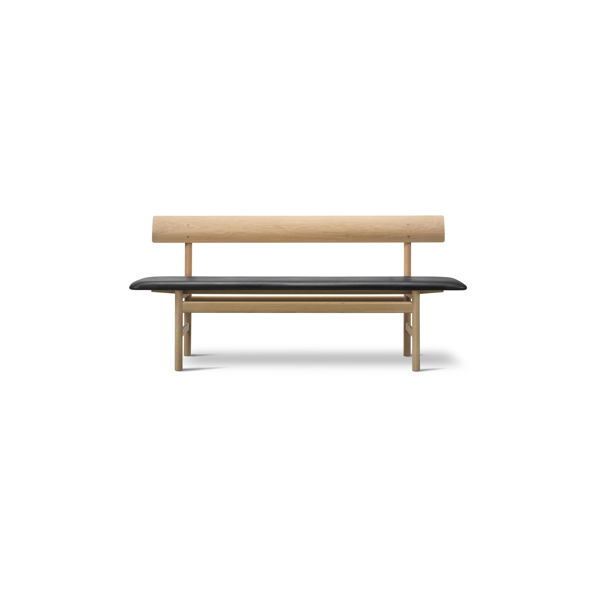 SOLD OUT Soaped oak / Max leather Black 98 – Mogensen Bench 3171 - Fredericia