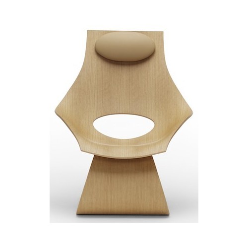 lacquered oak + Thor 325 leather neck cushion - Dream chair wood - Carl Hansen & Søn